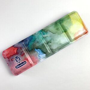 Schmincke Empty Metal Watercolour Box - Muted Rainbow Watercolor Print
